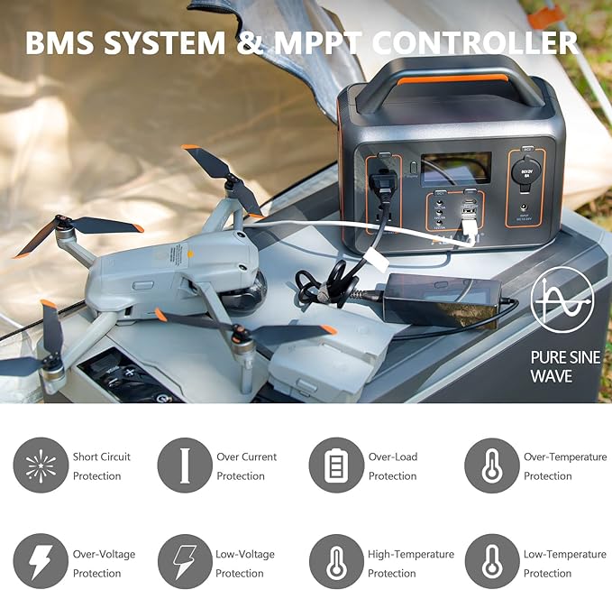 ALLWEI Portable Power Station 300W, 280Wh Solar Generator with 110V Pure Sine Wave AC Outlet, Backup Lithium Battery Generator for CPAP Outdoor RV Camping Emergency Home Use