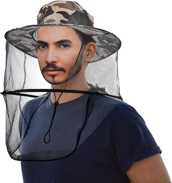 CozyCabin Mosquito Head Net Hat with Removable Mesh Hidden Netting, Design for Outdoor Fishing Gardening