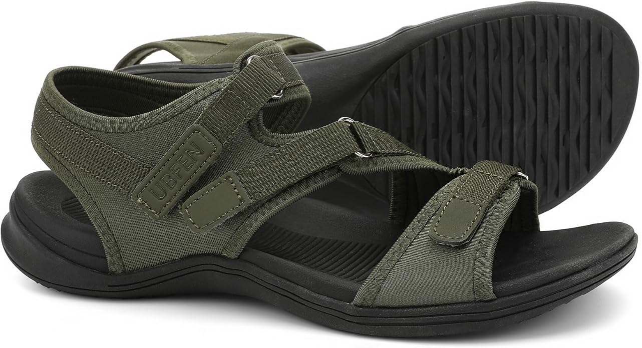 UBFEN Womens Hiking Comfortable Sport Walking Sandals Outdoor Athletic Water Sandals with Three Adjustable Straps