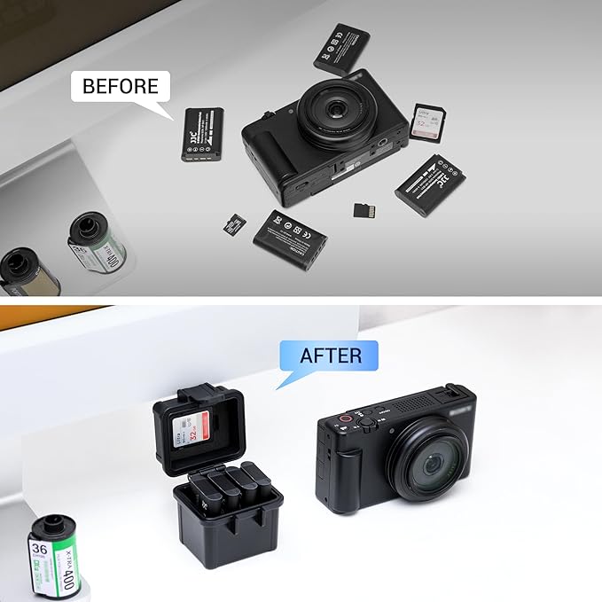 NP-BX1 LI-92B LI-90B DB-110 Battery Memory Card Case, Portable Digital Camera Battery Organizer for 4 x Sony NP-BX1 Ricoh DB-110 Canon NB-13L Olympus LI-90B LI-92B Battery, 1 x SD & 2 x Micro SD Card