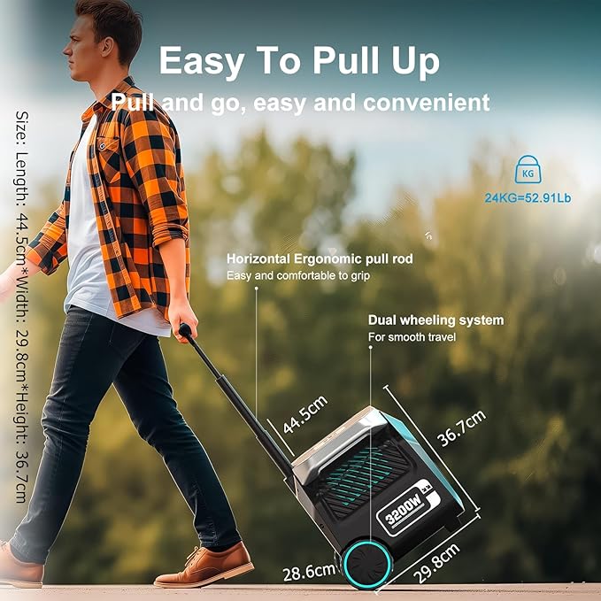 IEE 3200W Portable Power Station P3200 with 200W Solar Panel, 2048Wh Solar Generator, 1800W AC Charging, AC Outlets x 4, LiFePO4 Battery Power Station for Home Backup, Camping, RV, Emergency