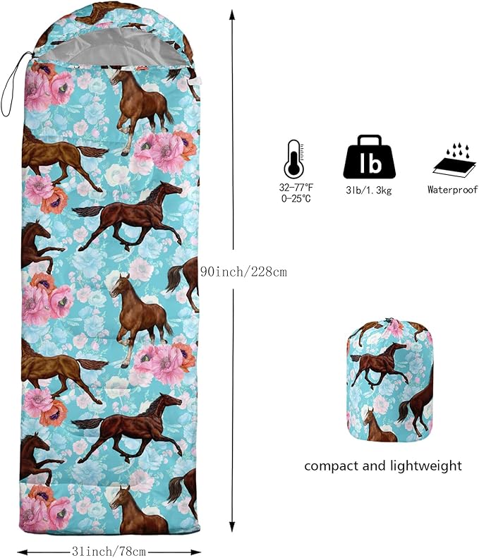 QOOMO Camping Sleeping Bags,3 Season Warm & Cool Weather,Lightweight,Waterproof Sleeping Bags for Adults & Kids,Traveling,and Outdoors,Camping Gear Equipment