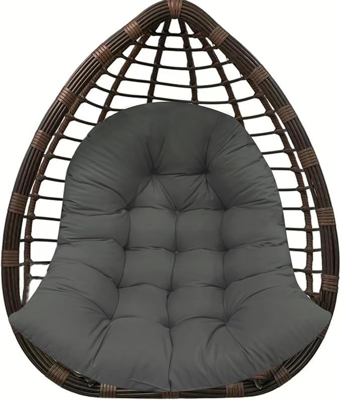 Thicken Egg Chair Cushion Replacement, Outdoor Hammock Swing Chair Cushions, Hanging Wicker Basket Seat Pad with High Elasticity PP Cotton, for Garden Patio Porch Furniture (Only Cushion)