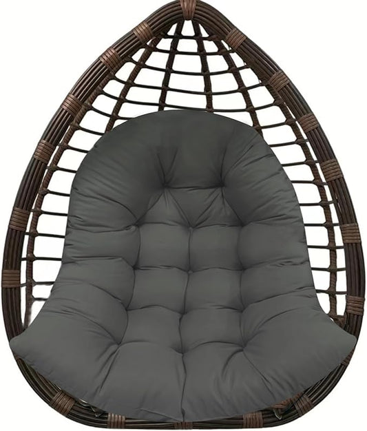 Thicken Egg Chair Cushion Replacement, Outdoor Hammock Swing Chair Cushions, Hanging Wicker Basket Seat Pad with High Elasticity PP Cotton, for Garden Patio Porch Furniture (Only Cushion)