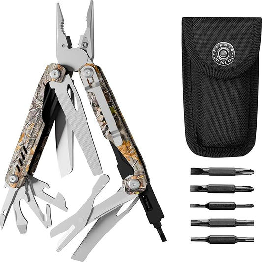 Multitool - 26 in 1 Multi Tool Pliers with Pocket Knife, Bottle Opener, Saw, EDC for Survival Camping, Hunting and Hiking, Stainless Steel