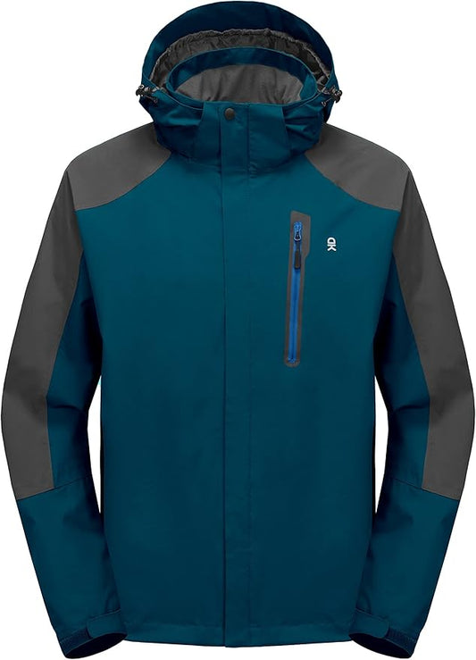 Little Donkey Andy Men's Waterproof Rain Jacket Outdoor Lightweight Hooded Raincoat for Hiking Golf Travel Fishing