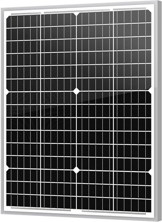 Newpowa 35W 24V High-Efficiency Monocrystalline Solar Panel - Designed for Off Grid Systems, Charges 24V Batteries of RV, Boat, Camper, Trailer, Gate Opener