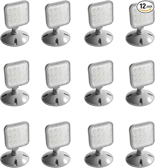 LED ENERGY PLUS Remote Outdoor Emergency Light Head – Single Head LED Lamp, Weatherproof Emergency Exit Lighting – 3.6V OR 9.6V Volts, 1.7 Watts (12 Pack)