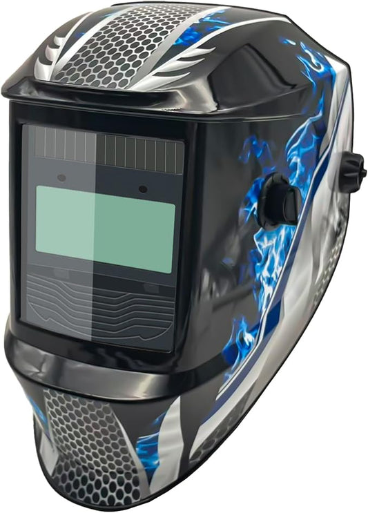 Auto Darkening Welding Helmet with Large Viewing Screen, Solar Powered, Adjustable Shade Range 9-13, Lightweight Welding Mask for TIG MIG ARC Plasma Cutting
