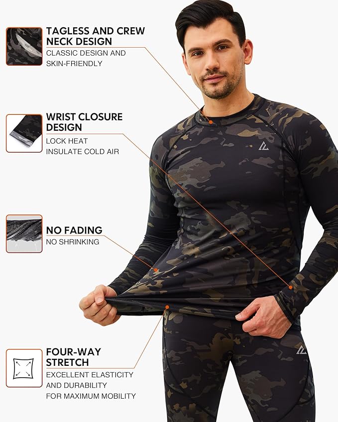 CL convallaria Thermal Underwear Long Johns Set Mens Winter Gift Hunting Gear Sport Base Layer Bottom Top