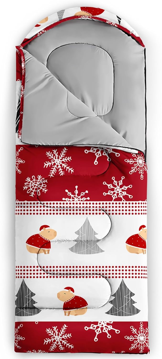 QOOMO Camping Sleeping Bags,3 Season Warm & Cool Weather,Lightweight,Waterproof Sleeping Bags for Adults & Kids,Traveling,and Outdoors,Camping Gear Equipment