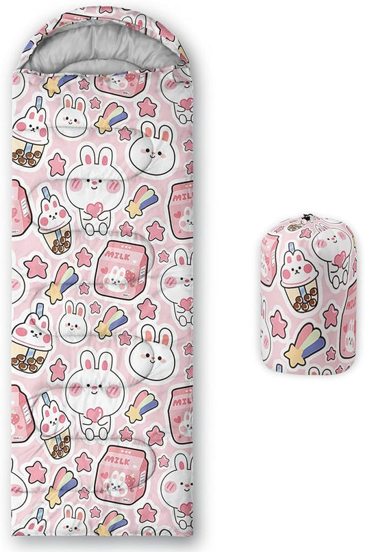 QOOMO Camping Sleeping Bags,3 Season Warm & Cool Weather,Lightweight,Waterproof Sleeping Bags for Adults & Kids,Traveling,and Outdoors,Camping Gear Equipment