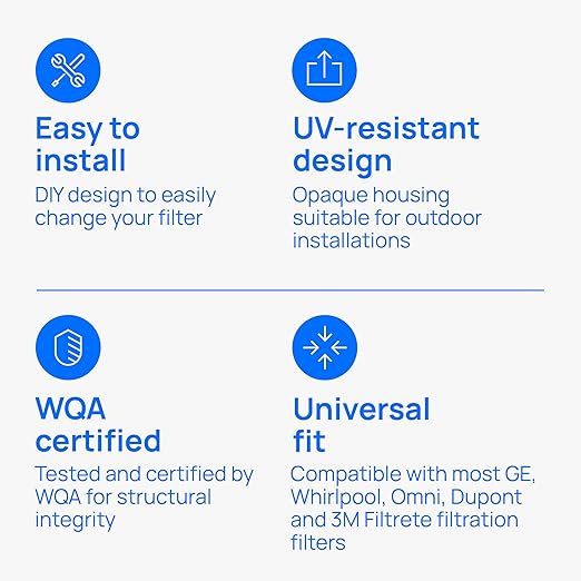 Culligan HF-150A Whole Standard Duty 3/4 Inlet/Outlet Water Filter Housing, Blue