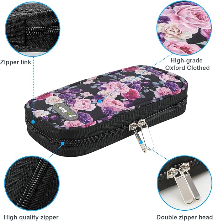 YOUSHARES Insulin Cooler Travel Case - Travel Ice Pack for Diabetic Organize Supplies Diabetes Bags Insulated Cooling Bag (Rose)