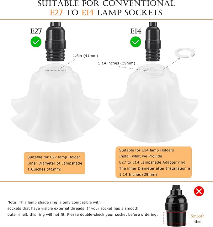 Plastic Lampshades Set of 5, Flower Lampshades 3.7" Top x 7.7" Bottom x 4.5" High, Seaside village Table lamp, Floor Lamps, Pendant Light, Wall Light Replacement Lampshade