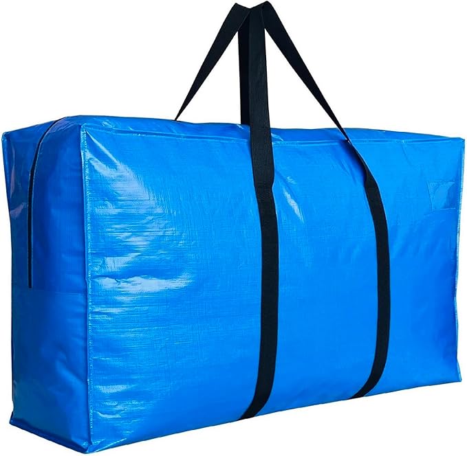 Extra Large Storage Duffle Bags, Jumbo Moving Tent Storage Bags, Foldable Big Blue XXL Duffle Bag for Travel, 56x27x15inch - 1PACK