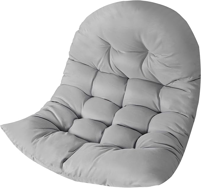 Thicken Egg Chair Cushion Replacement, Outdoor Hammock Swing Chair Cushions, Hanging Wicker Basket Seat Pad with High Elasticity PP Cotton, for Garden Patio Porch Furniture (Only Cushion)