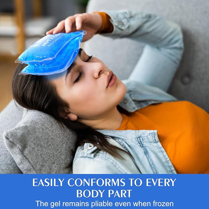 TrelaCo 10 Pcs Gel Ice Packs Reusable 9.4" x 4.7" Soft Flexible Ice Pack for Injuries Hot and Cold Compress for Knee Shoulder Head Neck Ankle Wrist Elbow Arm Foot Headaches Surgery