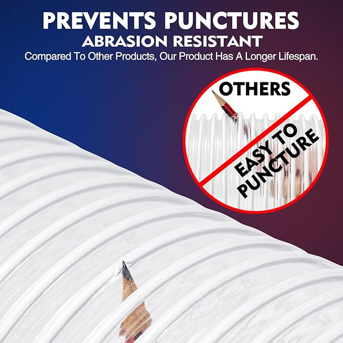 2 1/2" x 10' PVC Dust Collection Hose, Puncture-Resistant, Heavy-Duty Flexible Clear Fume Hose with Carbon Steel Wire Coil for Dust Collection Systems, Woodworking, Workshops