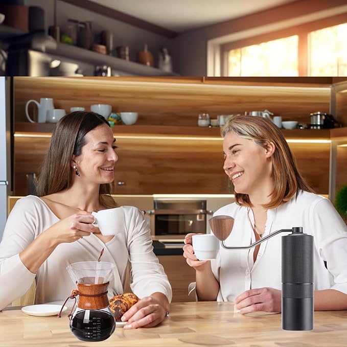 Popsweet C38 Manual Coffee Grinder With Detachable Stainless Steel Tapered Outer Burrs, Grinding 400 pounds Coffee Beans, 36 Manual Adjustable Espresso Grinder, Perfect For Homes, Offices, And Camping