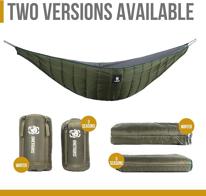 OneTigris Night Protector Ultralight Hammock Underquilt, Full Length Camping Quilt for Hammocks Warm 3-4 Seasons, Weighs only 28oz, Great for Camping Hiking Backpacking Traveling Beach