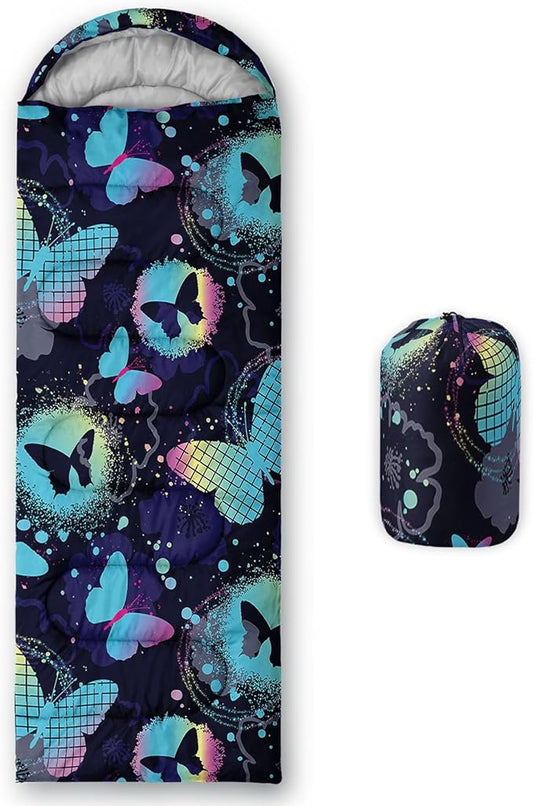 Kids Sleeping Bag for Boys Girls,3D Basketball Print-Lightweight Warm Portable Outdoor Indoor-Waterproof Cold Weather Resistant Sleeping Bag for Camping Hiking