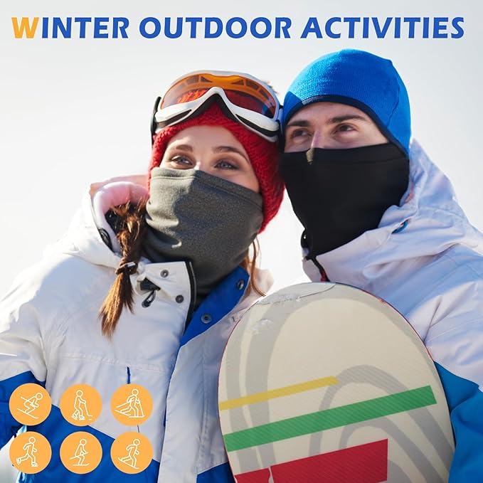 HONGTEYA Winter Neck Gaiter Warmer for Men&Women,Windproof Face Mask Face Cover for Cold Weather Skiing Outdoor Sports