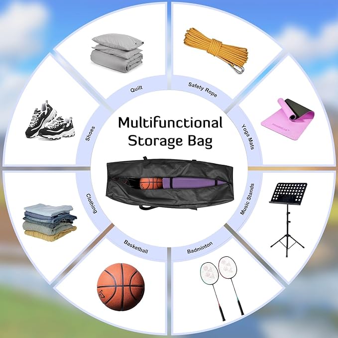 INFANZIA 50x13x13 inch Duffel Travel Sports Equipment Bag, 2PCS Long Luggage Bag with Upgrade Zipper Water Resistant, Extra Large Foldable Storage Bag for Camping, Tent, Tripod, Fishing