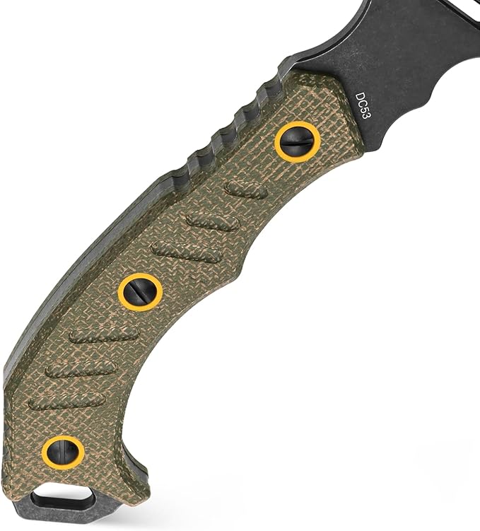 C1391 Camping Axe Camping Hatchet,DC53 Steel Blade with Micarta Handle Survival Hatchets Bushcraft Axe with Kydex Sheaths for Camping Hiking and Chopping Wood(Green)