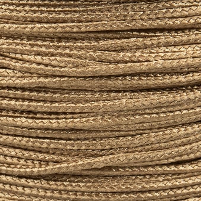 Paracord Planet Micro Paracord – Thin Braided Cord for Crafting, Fishing, and DIY Projects in 125 ft Spools – Tan