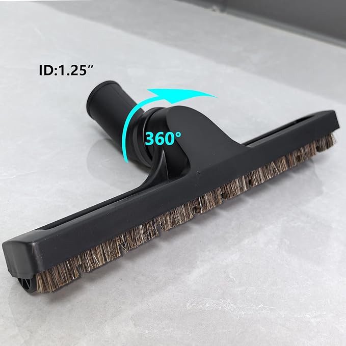 13 PCS Universal Vacuum Attachments Kit for Shop Vac Accessories - Includes Horse Hair Vacuum Brush, Floor Brush, Crevice Tool, and Hose Adapters for 2 1/2" to 1 1/4"