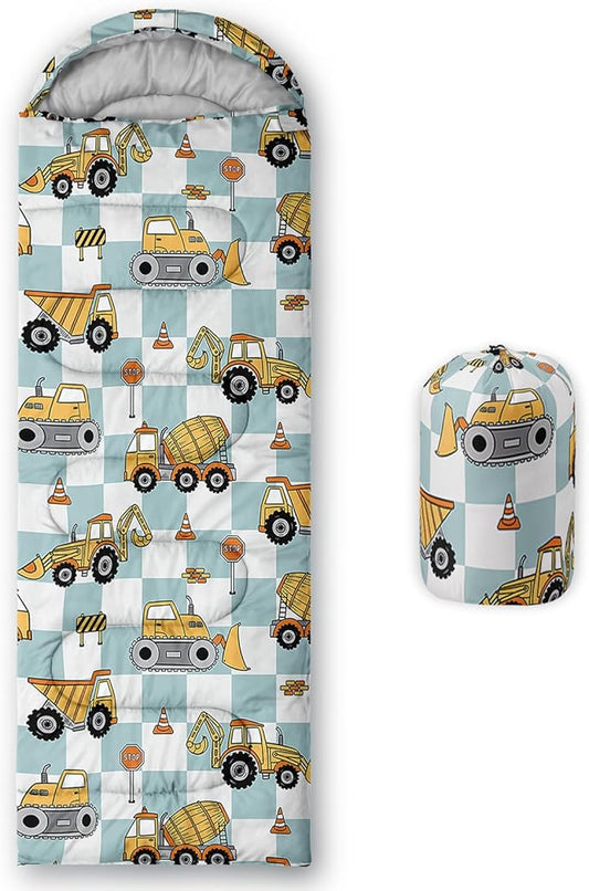 AILONEN Blue Glowing Basketball Sleeping Bag for Kids Boys,Warm and Cool Weather,Lightweight,Waterproof Backpacking,City Theme Ball Sports Sleeping Bag for Camping