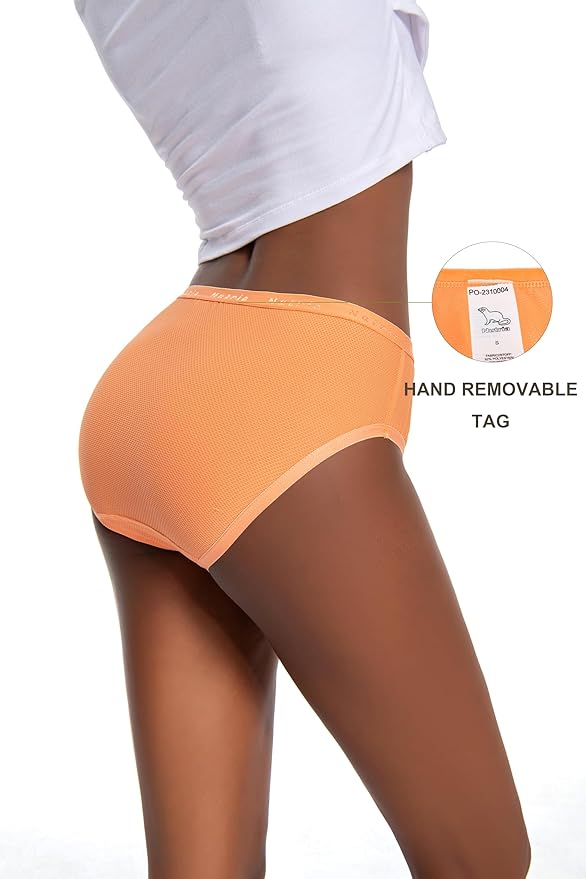 Nutria Womens Bikini Brief Quick Dry Travel Underwear 5-Pack Mesh Hiking Panties Activewear Stay Fresh D01