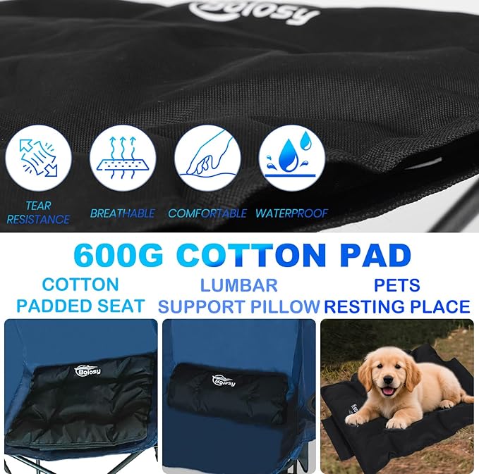 Camping Stool with Removable Padded Oversized Camping Foot Stool Ottoman 450 lbs Heavy Duty Camp Stool Camping Chair Foot Rest Foldable Footrest