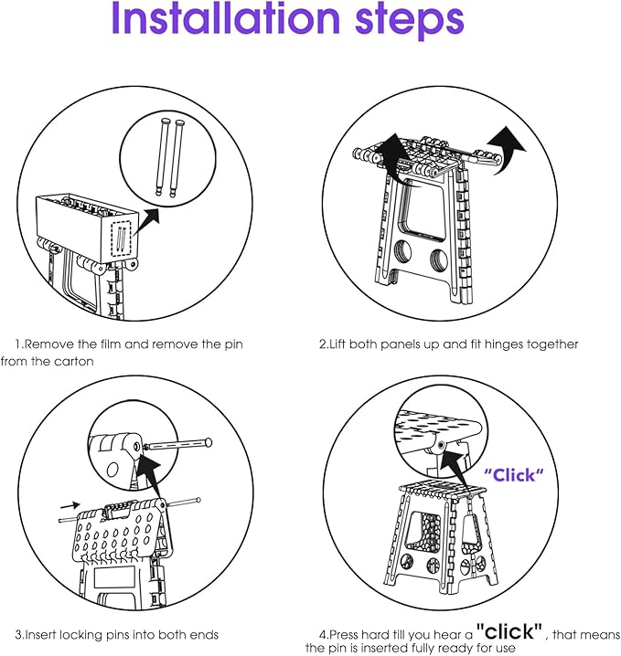 ACSTEP 17.5 Inch Folding Step Stool for Adults and Kids, Non-Slip Plastic Foldable Stepping Stool, Collapsible Folding Stool with Handle Holds Up to 400lbs for Kitchen, Dot Grey (1 Pack)