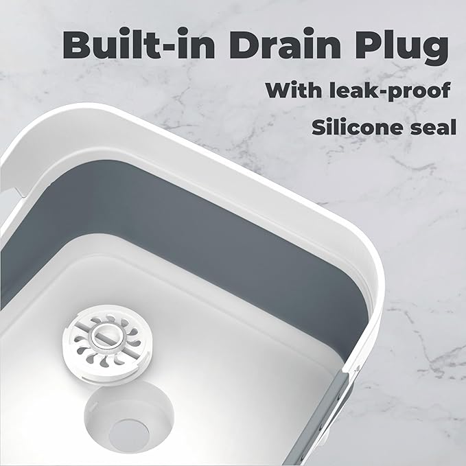 Wash Basin for Baby Bottles, Foldable, Versatile Wash Tub for Kitchen, RV, Outdoor Camping Sink, Sturdy & Easy to Clean