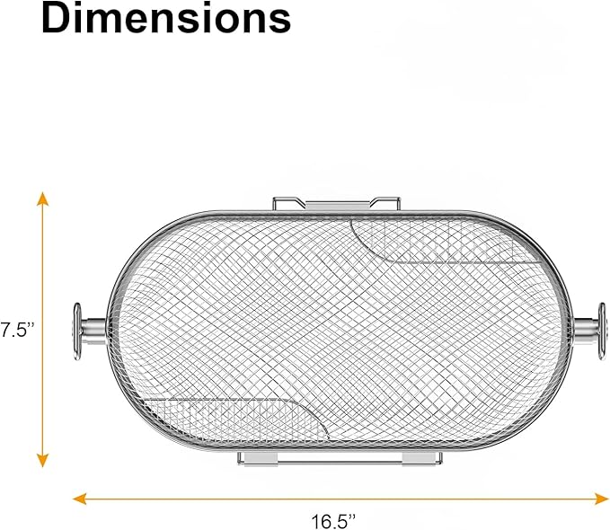 Rotisserie Grill Basket for Napoleon Grill,64000 BBQ Accessories Fit Most Spit Rods of Grills Rotisserie,Stainless Steel