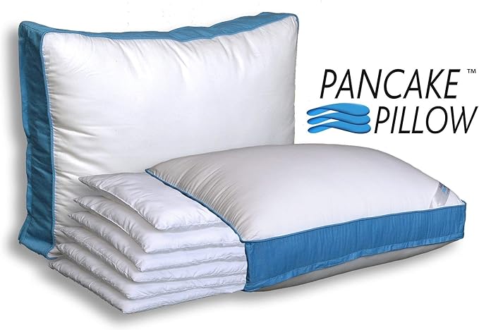 Pancake Pillow The Adjustable Layer Pillow. Custom Fit Your Perfect Pillow Height. King Size Luxury Pillow.