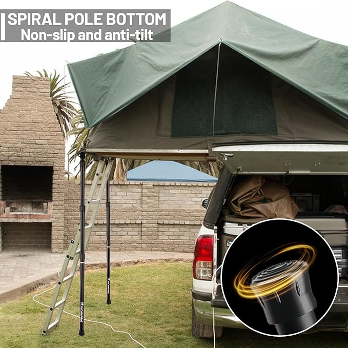 Adjustable Heavy Duty Tarp Poles 7.6FT,XINCAMPING Aluminum Tent Poles with Protection Cap - 4 Pack Rust-Proof Awning Poles for Camping, Hiking, Canopy & Outdoor Shelter