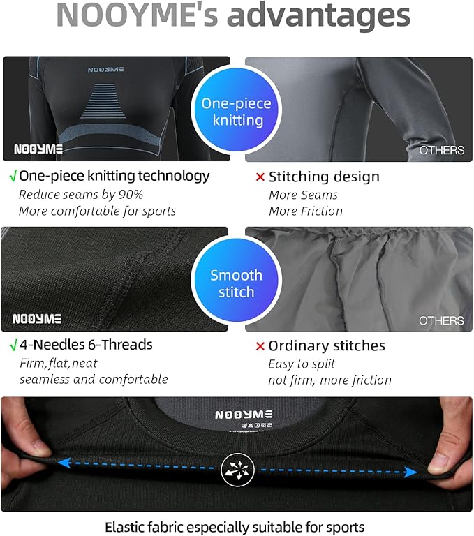 NOOYME Thermal Underwear Base Layer for Women, Long Johns for Cold Weather