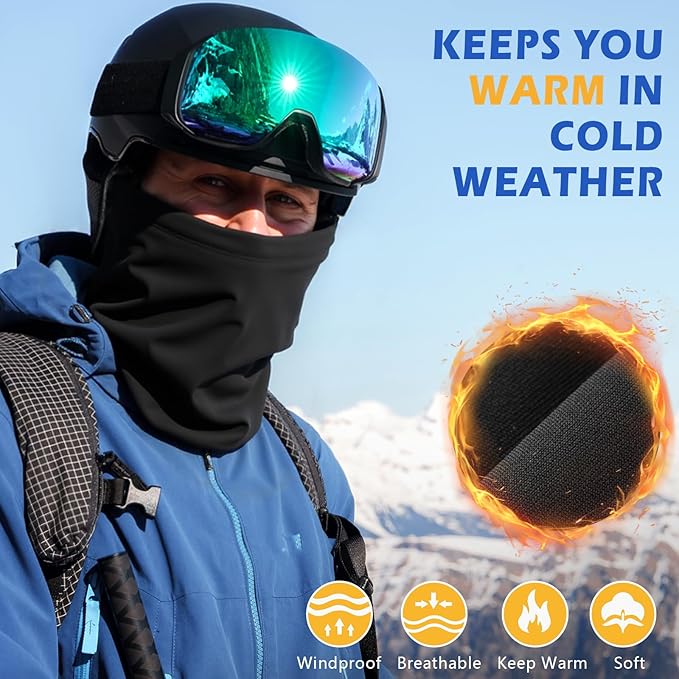 HONGTEYA Winter Neck Gaiter Warmer for Men&Women,Windproof Face Mask Face Cover for Cold Weather Skiing Outdoor Sports