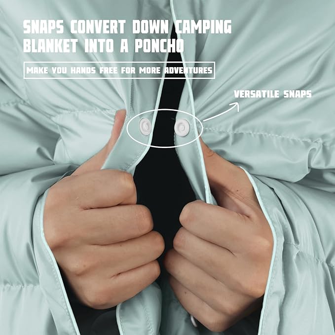 zzlamb Puffy Down Camping Blanket Water-Repellent, Down Throw Travel Blanket Portable for Outdoor, Light Warm Quilt for Couch Plane Car Theater Stadium Picnic RV Backpacking Hammock