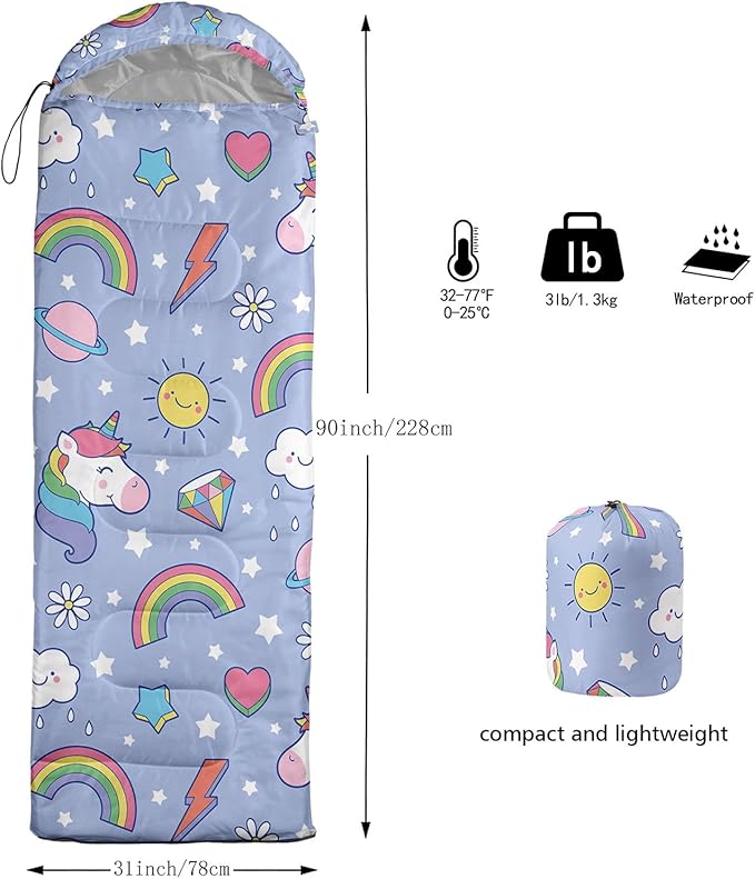 Kids Sleeping Bag for Boys Girls,3D Basketball Print-Lightweight Warm Portable Outdoor Indoor-Waterproof Cold Weather Resistant Sleeping Bag for Camping Hiking