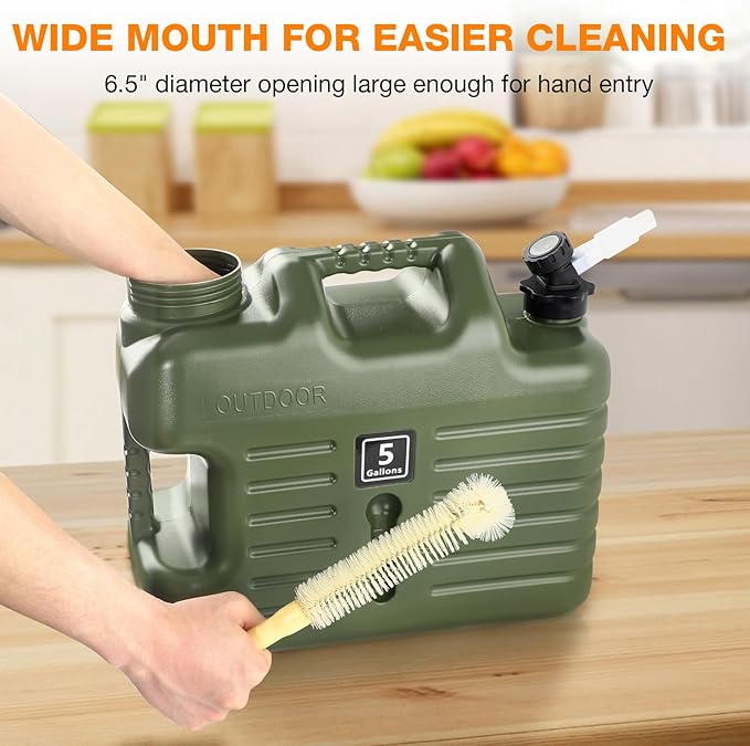 5 Gallon Water Jug, Camping Water Container BPA Free Water Storage with Spigot No Leakage Portable Emergency Water Tank for Outdoor Hiking Camping Picnic Supplies