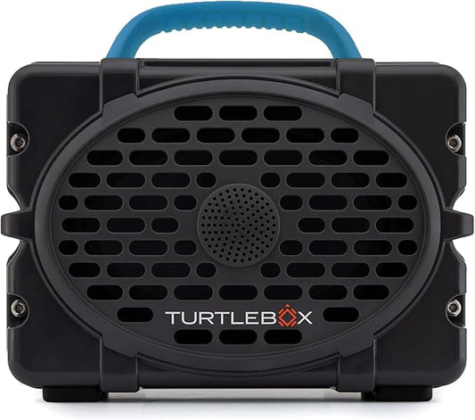 Turtlebox Original Gen 3: Portable Outdoor Bluetooth Speaker – Ultra-Loud (120dB), Waterproof (IP67), Rugged, Impact-Resistant, 3-Day Battery | Party Mode: Unlimited Pairing Stereo, Gray/Electric Blue