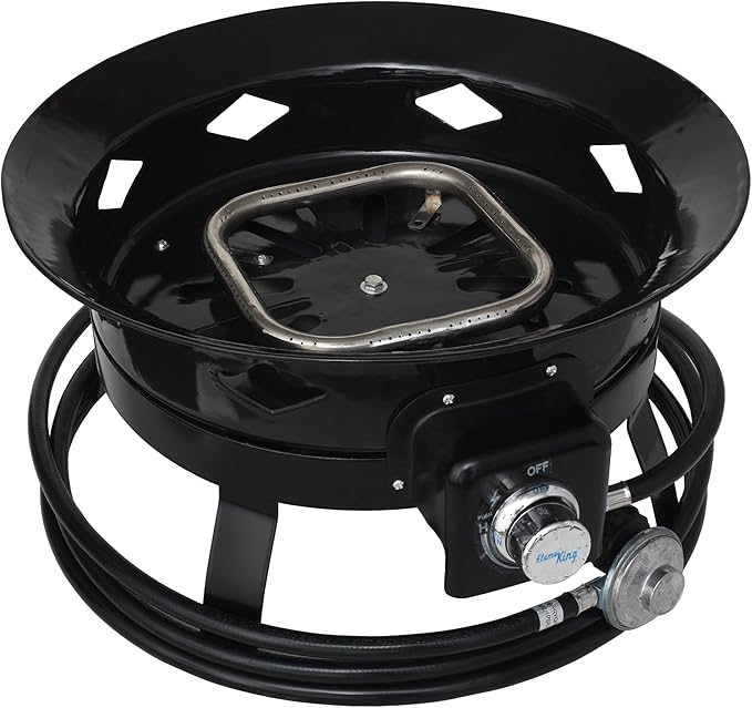 Flame King Smokeless Propane Fire Pit, 19-inch Portable Firebowl, 58K BTU with Self Igniter, Cover, & Carry Straps for RV, Camping, & Outdoor Living