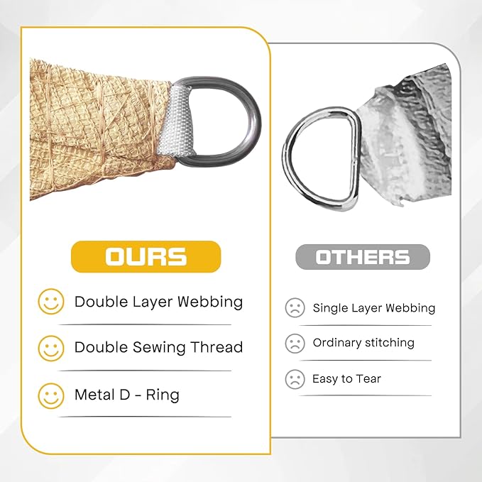 Sun Shade Sail Canopy, 6' x 10' Rectangle 95% UV Block Shade Cover for Outdoor, Backyard Patio, Lawn, Garden, Sandbox Carpor Sand