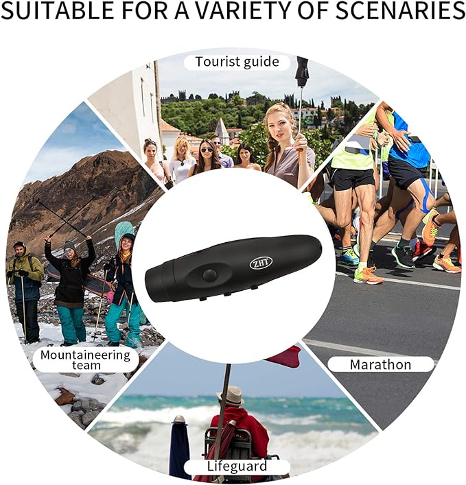 ZHT Electronic Whistles for Referees with USB Charging, 3 Tone High Volume Emergency Whistle for Referee Coaches Teacher, Outdoor Camping Hiking Boating Safety Whistles with Lanyard