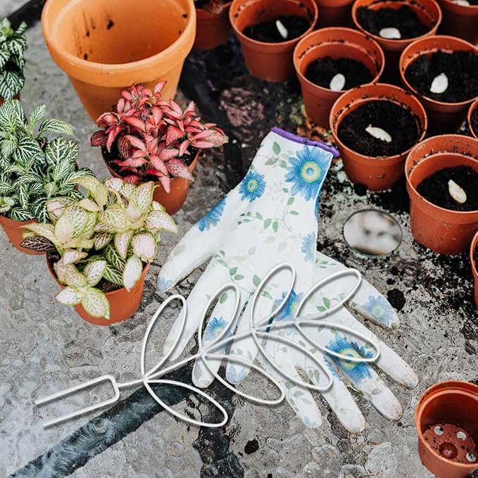 2Pack Indoor Plant Trellis Metal Wire Garden Trellis ，Small Climbing Leaf Shape Trellis for Garden Potted Plant Houseplant (Whiter)