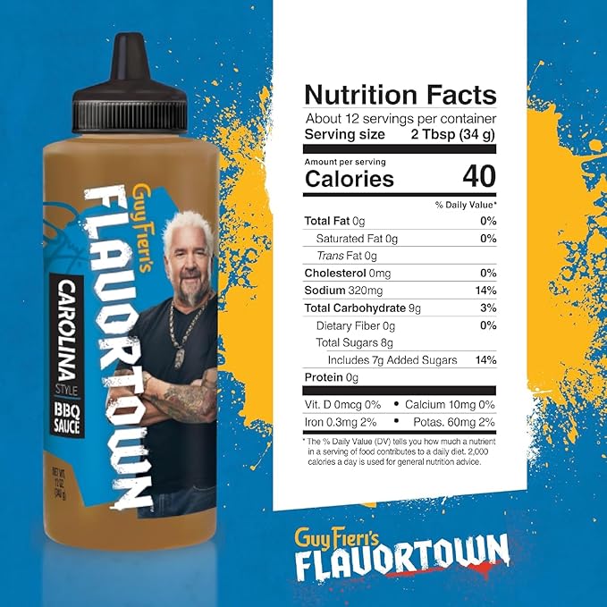 Flavortown BBQ Sauce Variety Pack - Gourmet BBQ Sauce, Barbecue Sauce Set, BBQ Sauce Sampler, Grilling Sauces Gift Set, Carolina, Money Honey, Mop, Smokin' Hickory - 14 Ounce (Pack of 4)